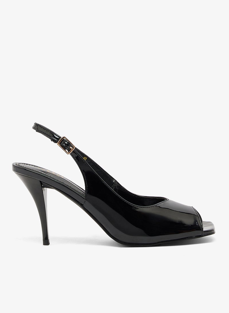 ايلا حذاء بكعب عالٍ مفتوح من الأمام بحزام خلفي - Image 1