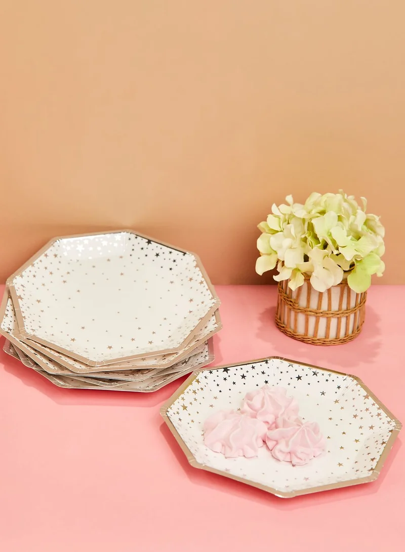 Ginger Ray Silver Foiled Star Paper Plates