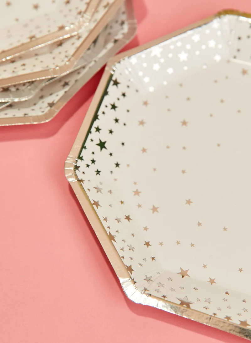 Ginger Ray Silver Foiled Star Paper Plates