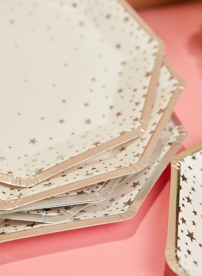 Ginger Ray Silver Foiled Star Paper Plates