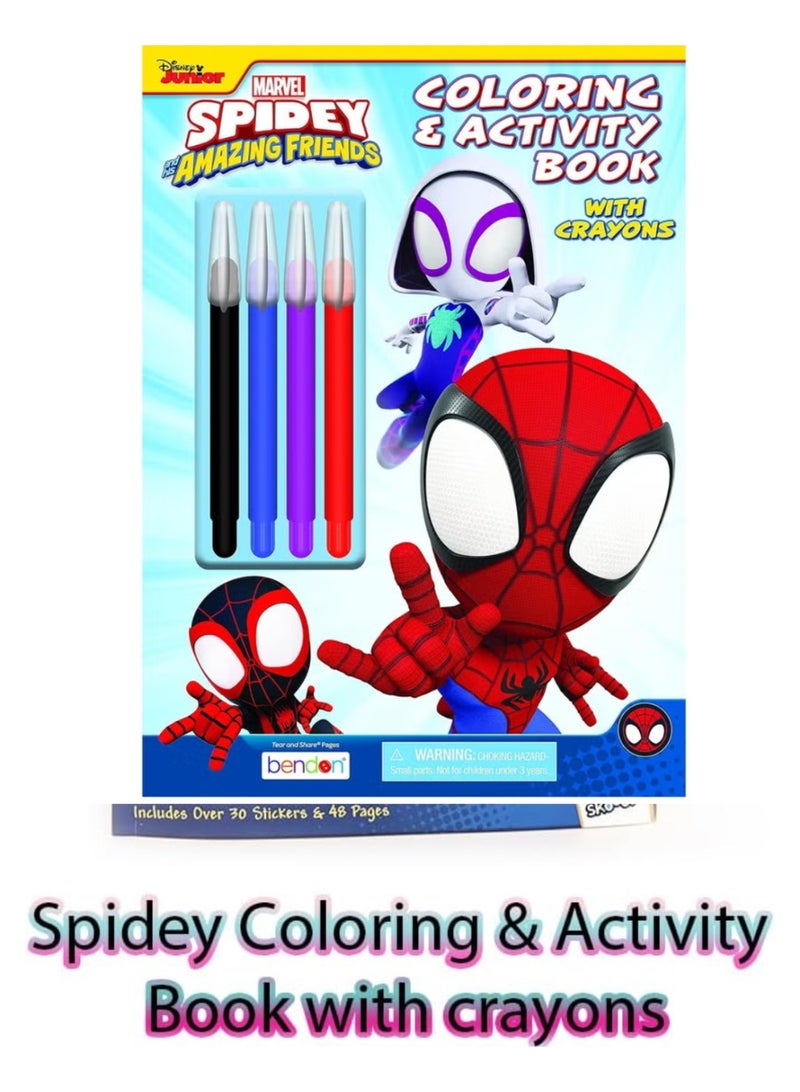 Disney Spidey Coloring & Activity Book with Stickers and Crayons for Kids 3+ | 48 Pages, SKOODLES 101124 - Image 2