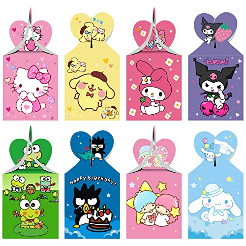 ARHAVI 12Pcs Kitty Kuromi and My Melody Keroppi Pompompurin Badtz Party Favor Gift Boxes for Kids Birthday Party Decorations Supplies - Image 1