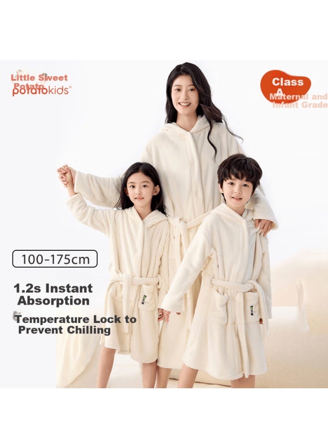 Potatokids Kids Hooded Bathrobe Quick-dry Absorbent Antibacterial Wearable Cloak Towel For Boys And Girls Ages 7+ - Image 1