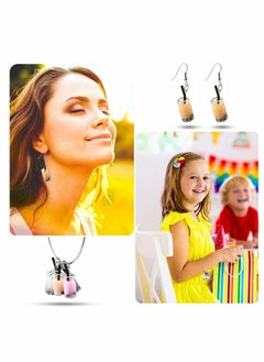 Y&D 12pcs Milk Tea Charms Pendant Keychain Miniature Embellishments Resin Figurine for DIY Earring Jewelry Necklace Craft Making Accessories Decoration (Mixed Color)  - Image 2