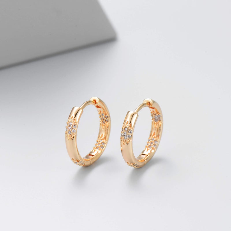 VACRONA Cubic Zirconia Huggie Hoop Earrings for Women 14k Gold Plated Tiny Earrings Small Huggie Hoops Earrings Simple Lightweight Hoops Gift - Image 4