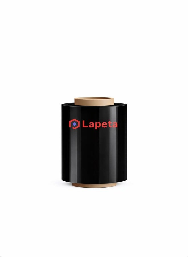 Lapeta Black Stretch Film Wrapping Roll – 6 Inch x 100 Meter, Self-Adhesive Wrap for Packing, Moving, and Storage. - Image 1