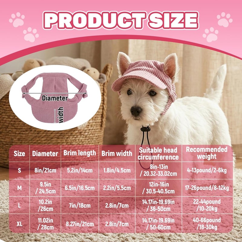 Rbenxia Dog Sun Hat with Ear Holes, Pet Summer Beach Visor Hat with Adjustable Chin Strap, Puppy Sunbonnet Headdress, Dog Baseball Cap for Outdoor Sun Protection (Pink, X-Large) - Image 2