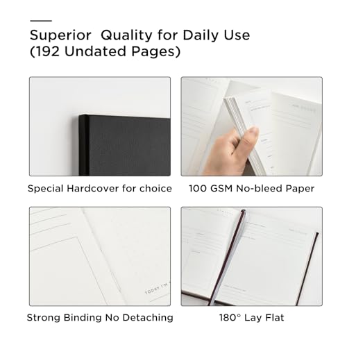 &And Per Se And Per Se Wellness Journal, Self Care & Daily Journal for Women, Mental Health Planner with Habit Tracker, Diet & Goals, Undated, Gift-Ready (Black) - Image 5