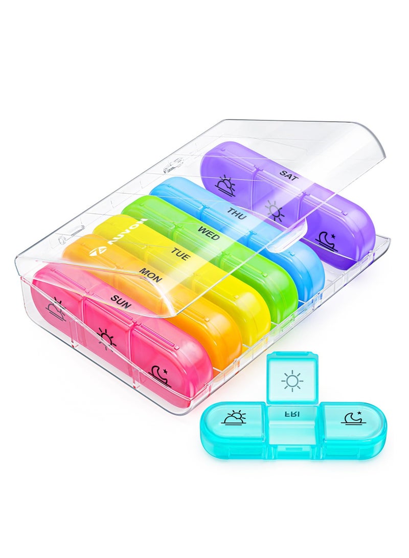 Pill Organizer 3 Times a Day, Large Weekly Pill Case 7 Day, Daily Pill Box with 21 Compartments, Pill Dispenser Supplement Holder for Pills/Vitamin/Fish Oil - Image 1