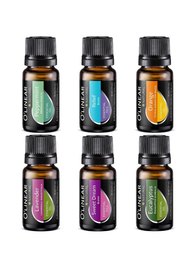 O'linear Top 6 (4 Oils u0026 2 Blends) Essential Oils for Diffusers for - Image 1