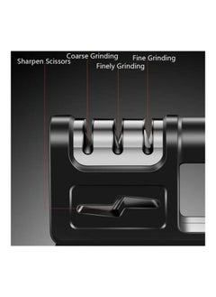 NIBEMINENT 2-Piece Three-Stage Diamond Cutter Head Kitchen Sharpener Black/Silver  - Image 5