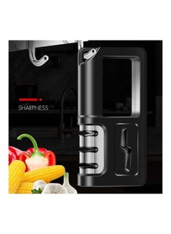 NIBEMINENT 2-Piece Three-Stage Diamond Cutter Head Kitchen Sharpener Black/Silver  - Image 4