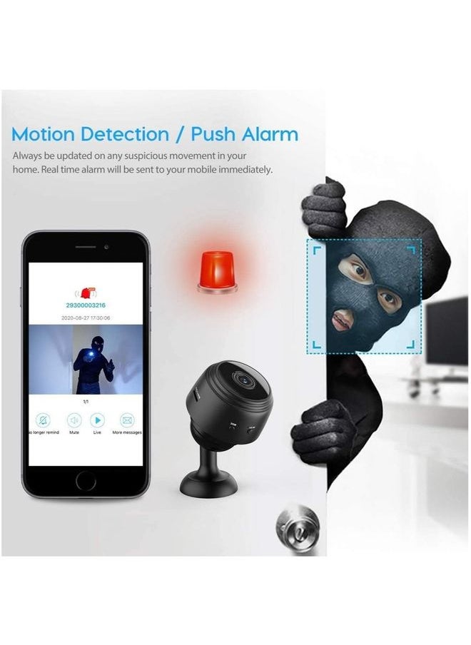 Mini Hidden Camera WiFi Small Wireless Video Camera Full HD 1080P Night Vision Motion Sensor Support SD Card for iPhone Android Video Detection Security Nanny Surveillance Cam