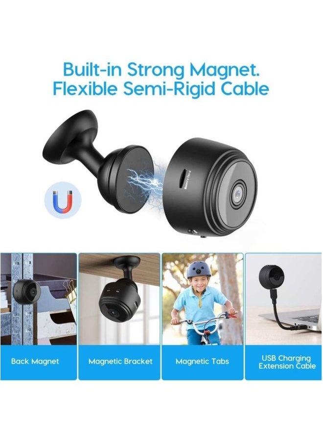 Mini Hidden Camera WiFi Small Wireless Video Camera Full HD 1080P Night Vision Motion Sensor Support SD Card for iPhone Android Video Detection Security Nanny Surveillance Cam