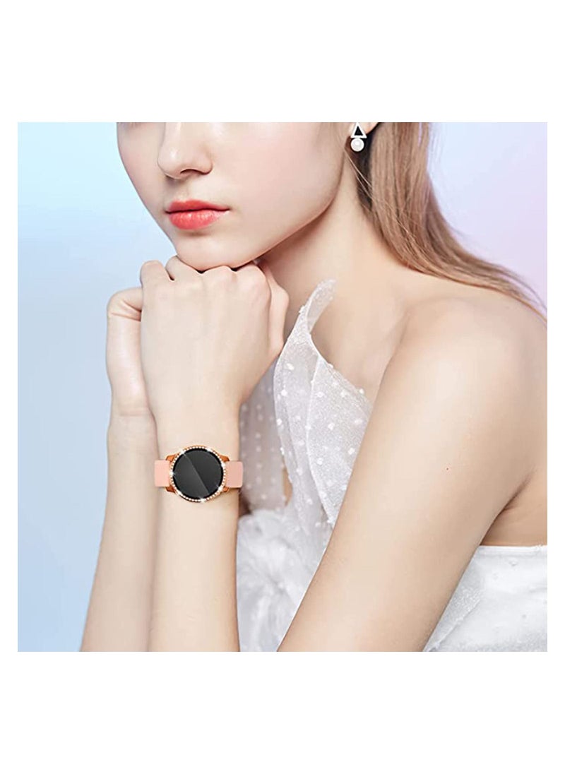 SYOSI Compatible for Samsung Galaxy Watch Active 2 Screen Protector 44mm, Crystal Diamonds Design for Women Girl Full Protective Bumper with HD Screen for Galaxy Active 2 Watch 44mm Rose Gold  - Image 5