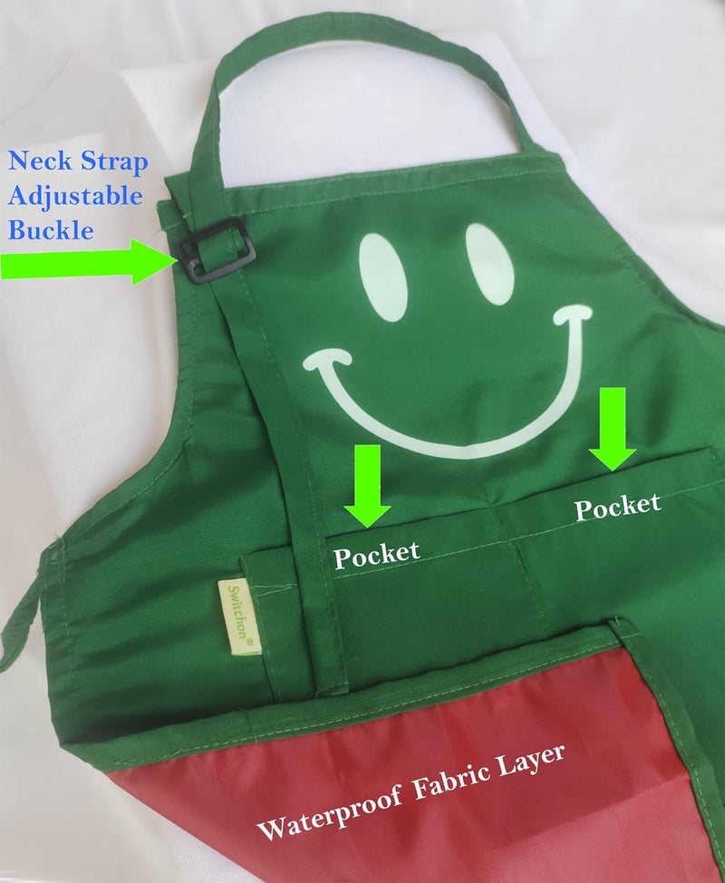Switchon Polyester Waterproof Adjustable Kids Multi purpose Cooking Apron with a chef cap School Apron Set of 2 Apron2 cap Proudly made in india - Image 5