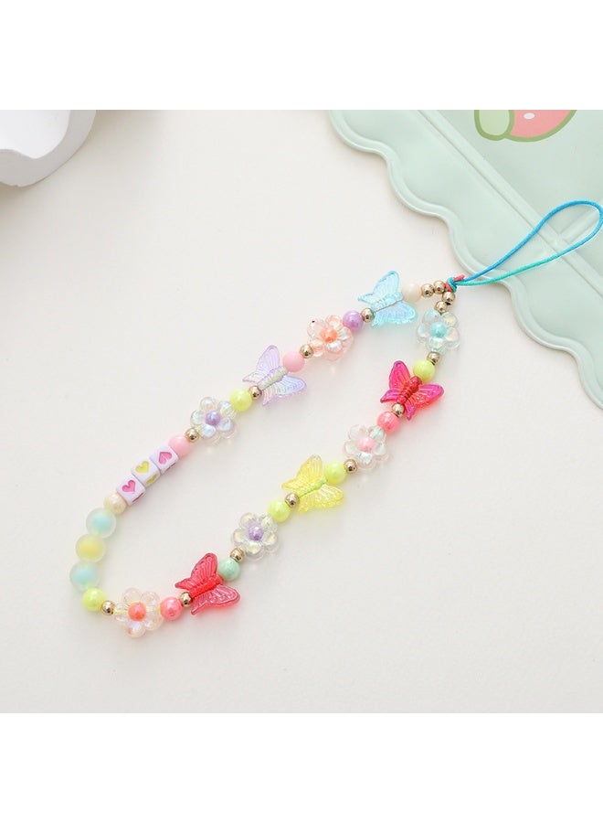 NIBEMINENT Phone Charm/ Chain Strap for Women Girls, Acrylic Bear Cell Phone Case Lanyard Wrist Strap - Image 1