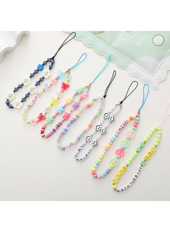 NIBEMINENT Phone Charm/ Chain Strap for Women Girls, Acrylic Bear Cell Phone Case Lanyard Wrist Strap - Image 2