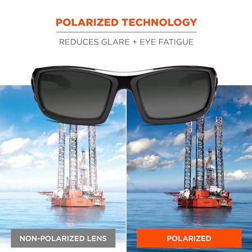 Ergodyne Skullerz Odin Polarized Safety Sunglasses - Black Frame, Smoke Lens - Image 3