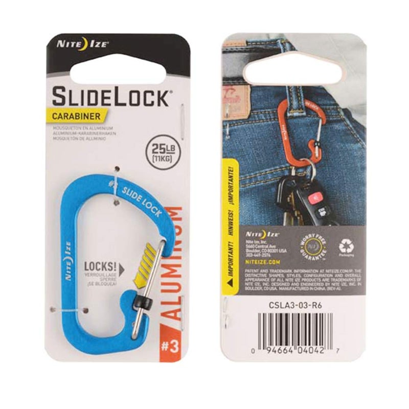 Nite Ize CSLA303R6 SlideLock Carabiner Size 3 Blue - Image 2