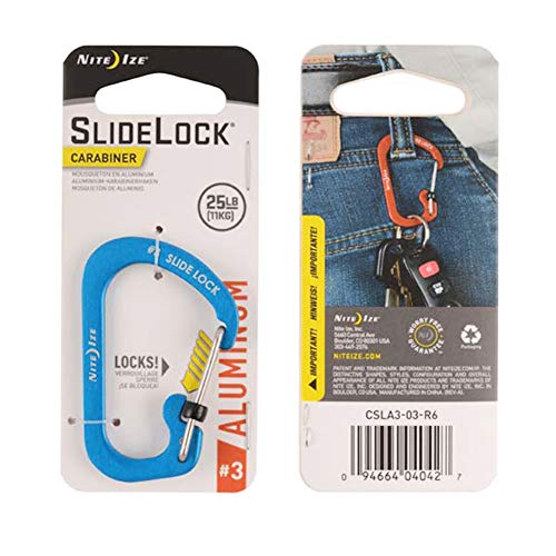 Nite Ize CSLA303R6 SlideLock Carabiner Size 3 Blue - Image 1