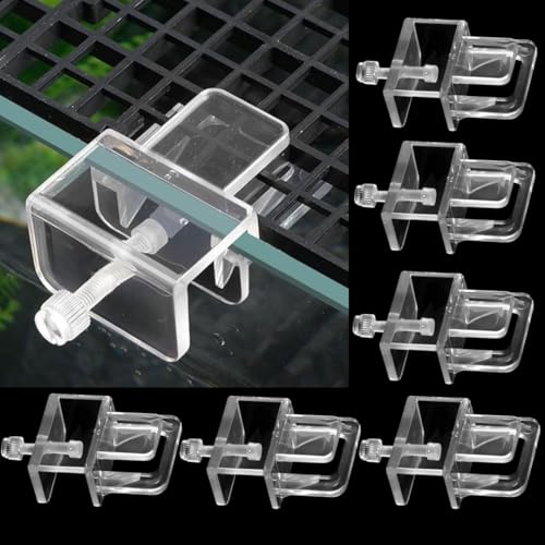 SANSEFERO Premier Plants Aquarium Fish Tank Glass Cover Clip Support Holder Top Cover Adjustable Anti-Escape Holder For Fish Tank ( 6 Pieces) - Image 1