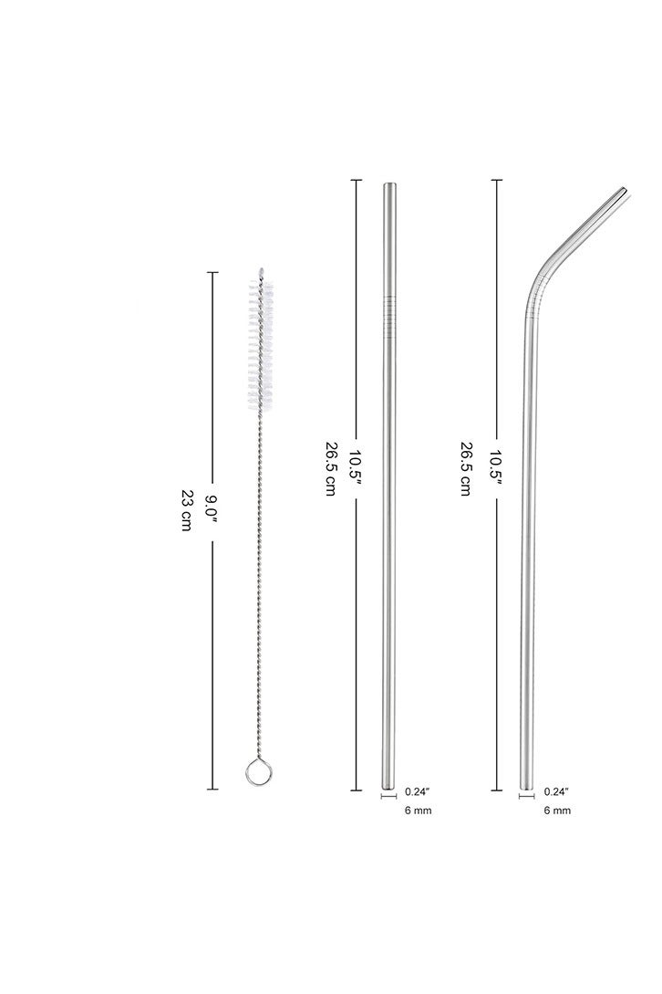 Set of 4 Reusable Metal Straws, Long Stainless Steel Straw with Cleaning Brushes, Drinking for 30 oz and 20 oz Tumblers. - Image 2