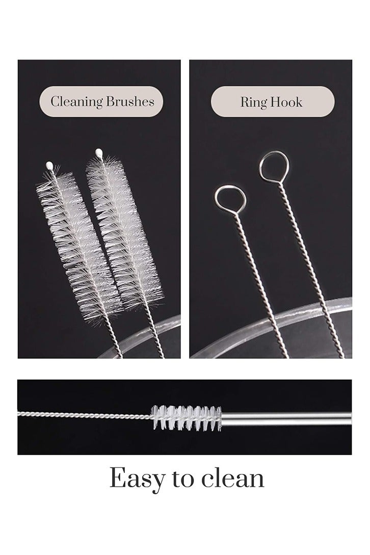 Set of 4 Reusable Metal Straws, Long Stainless Steel Straw with Cleaning Brushes, Drinking for 30 oz and 20 oz Tumblers. - Image 3