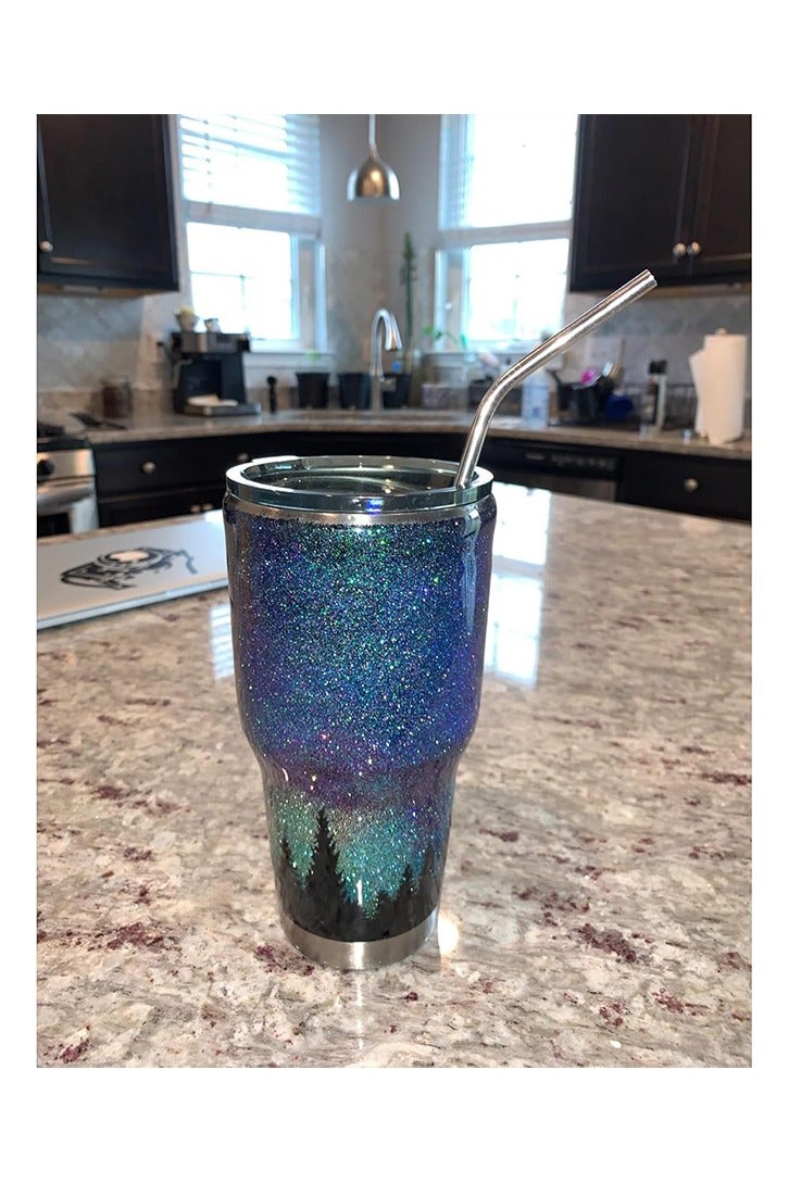 Set of 4 Reusable Metal Straws, Long Stainless Steel Straw with Cleaning Brushes, Drinking for 30 oz and 20 oz Tumblers. - Image 5