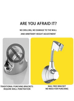 BLUE CORAL Suction Cup Shower Holder Adjustable Shower Head Holder Nozzle Handheld Holder Punch-Free Multi Angle Rotation Shower Bracket (Black)  - Image 4