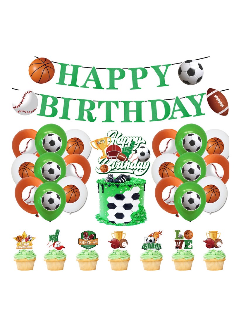 general 135 Pieces Football World Cup Basketball Themed Birthday Party Set for 10 Guests - Image 1