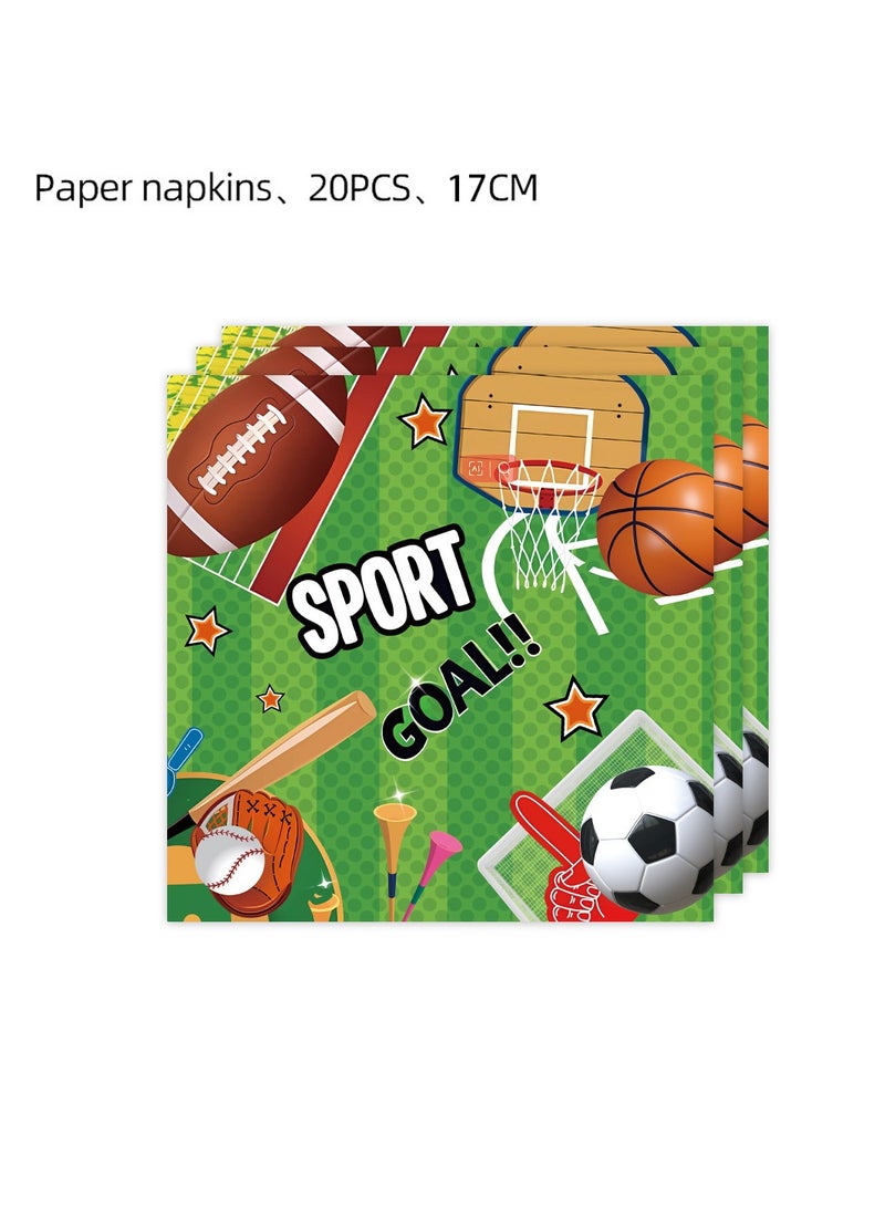 general 135 Pieces Football World Cup Basketball Themed Birthday Party Set for 10 Guests - Image 5