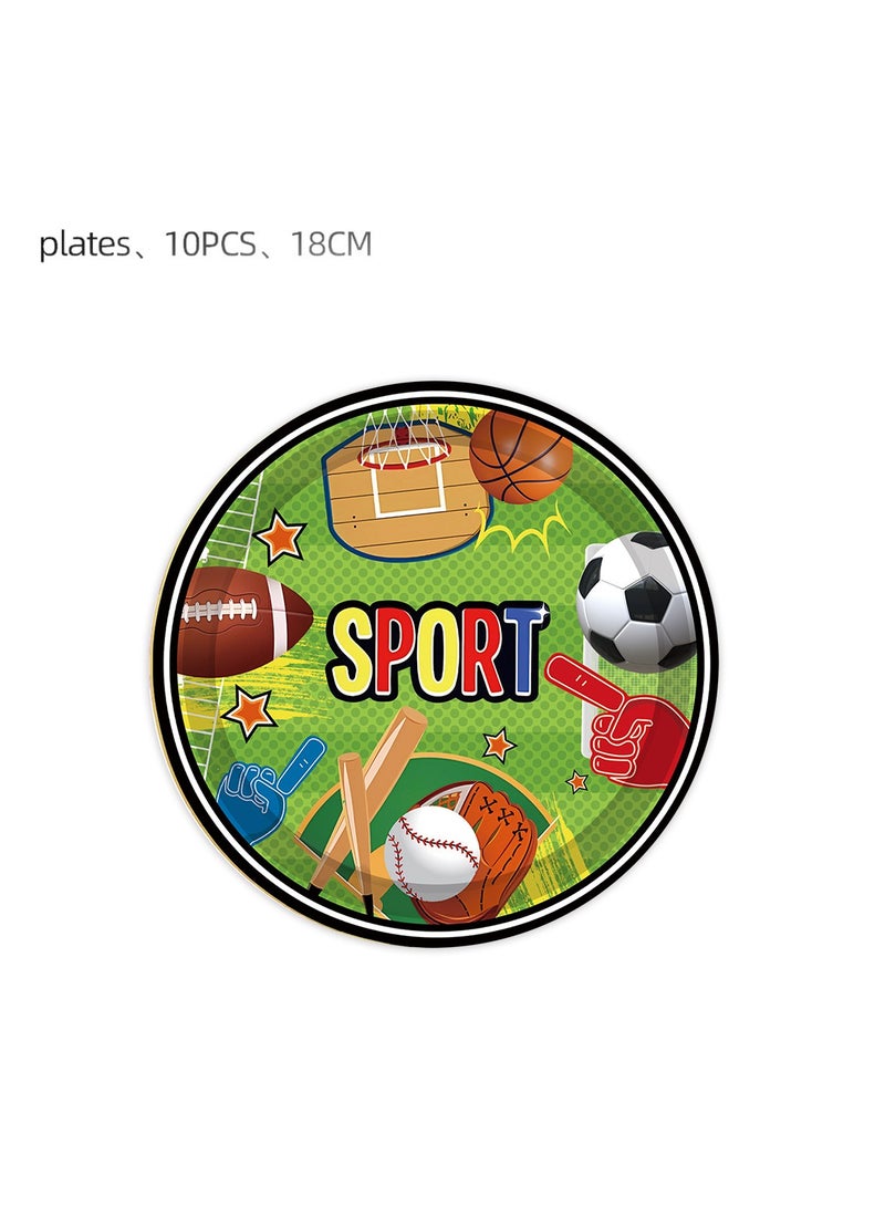 general 135 Pieces Football World Cup Basketball Themed Birthday Party Set for 10 Guests - Image 3