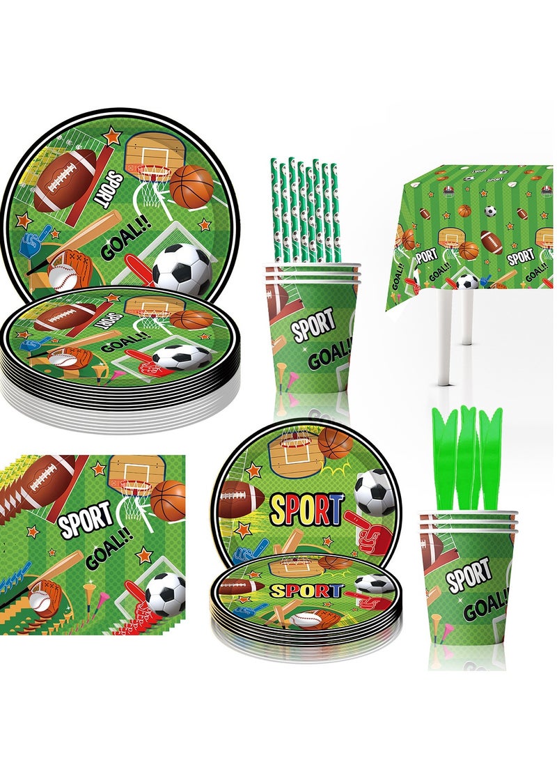 general 135 Pieces Football World Cup Basketball Themed Birthday Party Set for 10 Guests - Image 2