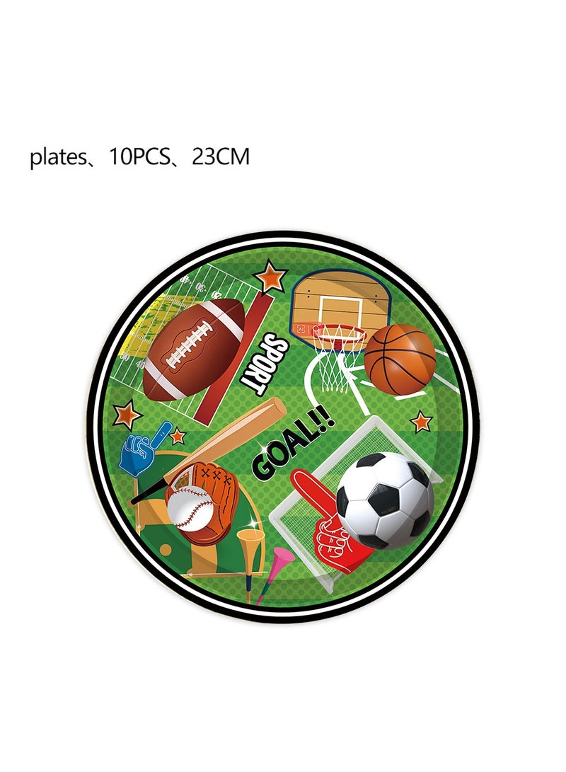 general 135 Pieces Football World Cup Basketball Themed Birthday Party Set for 10 Guests - Image 4