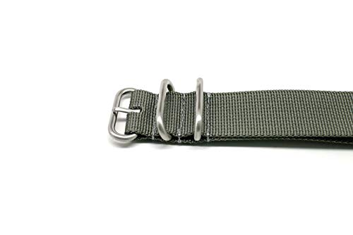Da Luca Ballistic Nylon Military Watch Strap - Grey (Matte Buckle) : 22mm - Image 5