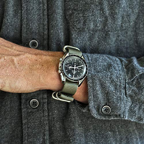Da Luca Ballistic Nylon Military Watch Strap - Grey (Matte Buckle) : 22mm - Image 2