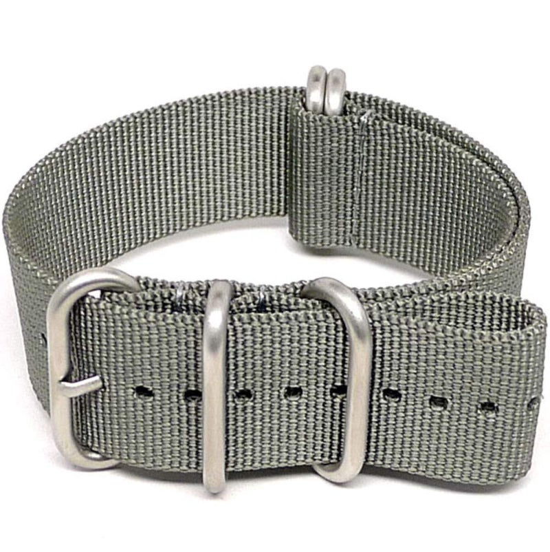 Da Luca Ballistic Nylon Military Watch Strap - Grey (Matte Buckle) : 22mm - Image 1