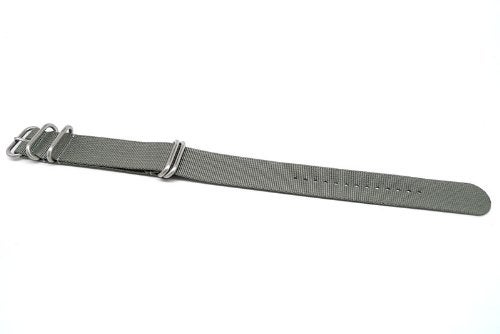 Da Luca Ballistic Nylon Military Watch Strap - Grey (Matte Buckle) : 22mm - Image 3
