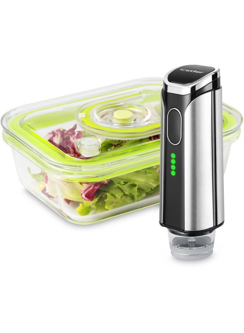 Catler Vacuum Sealer CATLER Brand Model VM 400 Handheld Vacuum Sealer Set with Rechargeable Pump, Borosilicate Glass Jar, 5 Reusable Vacuum Bags, USB Charging, Compact Food Storage System - Image 3