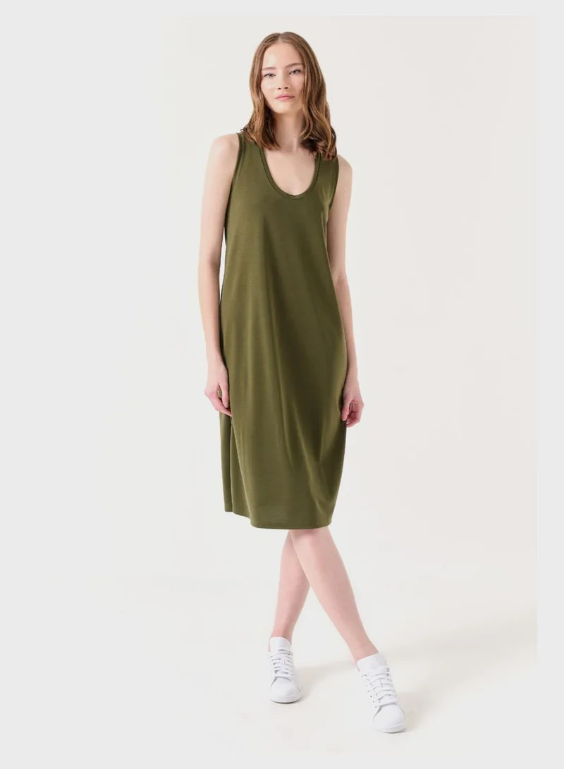 Jimmy Key Sleeveless Olive Dress