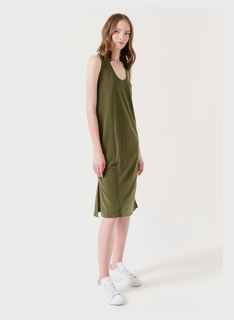 Jimmy Key Sleeveless Olive Dress