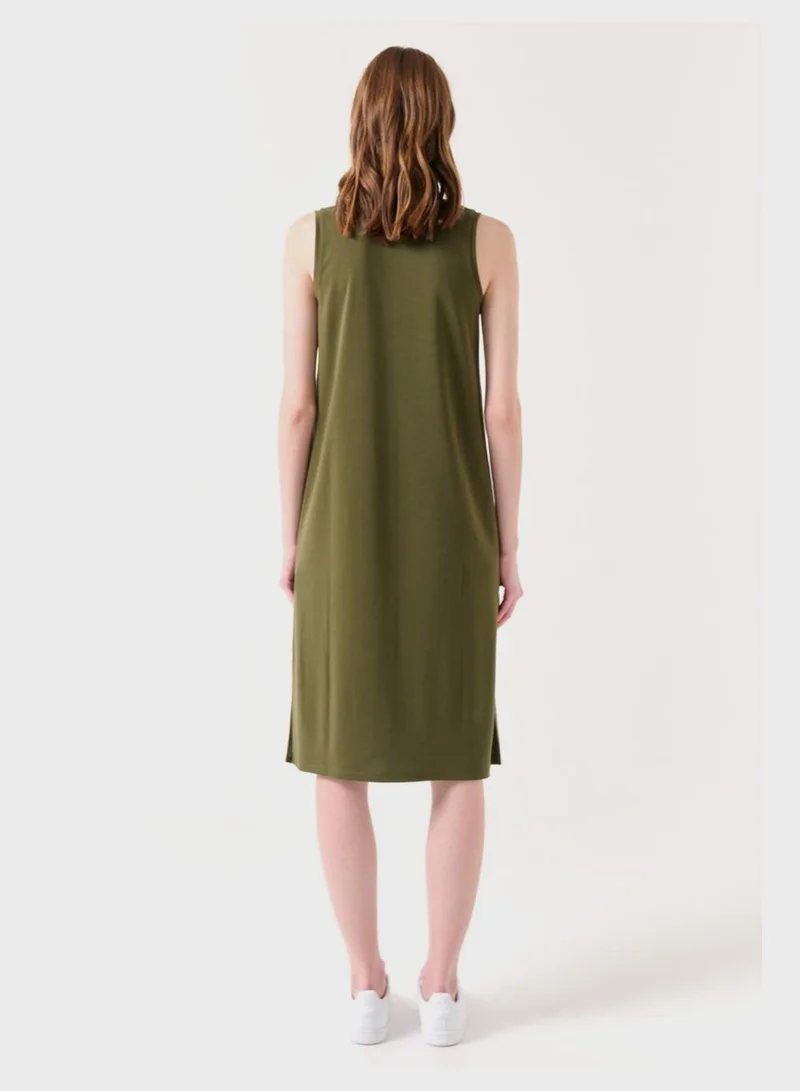 Jimmy Key Sleeveless Olive Dress