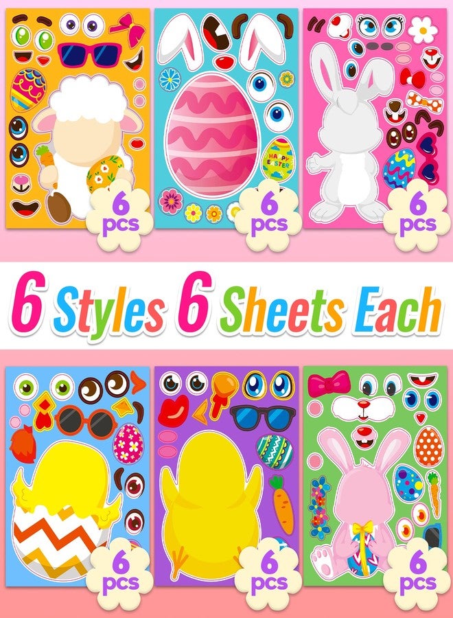 Greingways 36 Sheets Easter Stickers for Kids, Toddlers Easter Basket Stuffers Egg Decorating Bunny Stickers, Activities Party Favors Games Crafts Gifts for Kids Boys Girls Goodie Bags - Image 4