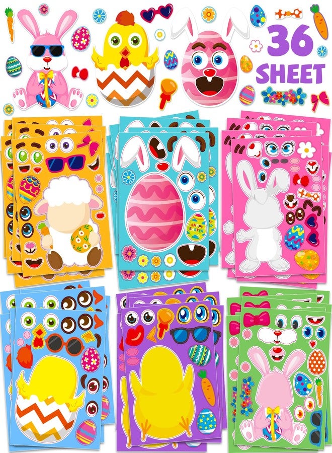 Greingways 36 Sheets Easter Stickers for Kids, Toddlers Easter Basket Stuffers Egg Decorating Bunny Stickers, Activities Party Favors Games Crafts Gifts for Kids Boys Girls Goodie Bags - Image 1