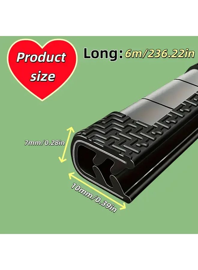 Black 1pc PVC Car Door Anti Collision Strip Universal For SUVs Sedans Sports Cars And Commercial Vehicles Shock Absorption Scratch Protection - Image 2