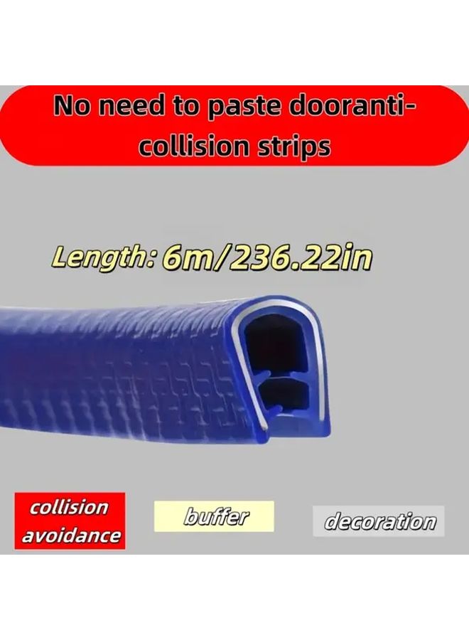 Black 1pc PVC Car Door Anti Collision Strip Universal For SUVs Sedans Sports Cars And Commercial Vehicles Shock Absorption Scratch Protection - Image 3