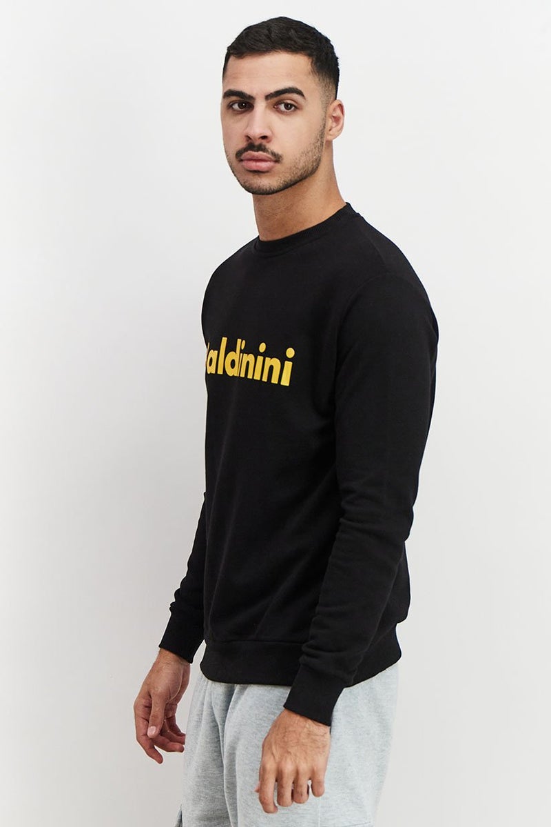 Baldinini Men Crew Neck Brand Logo Print Long Sleeves Sweatshirt, Black - Image 2