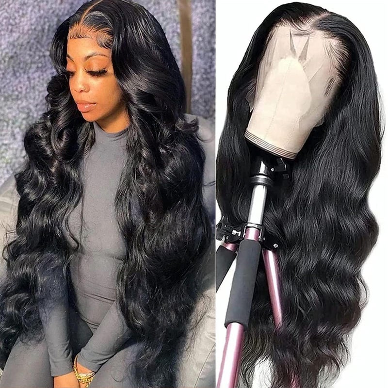 ROYAL IMPRESSION Body Wave Lace Front Wigs Human Hair 200 Density 12A Glueless Wigs Human Hair Pre Plucked 13x4 HD Transparent Full Lace Frontal Wigs Human Hair with Baby Hair for Women 22 Inch