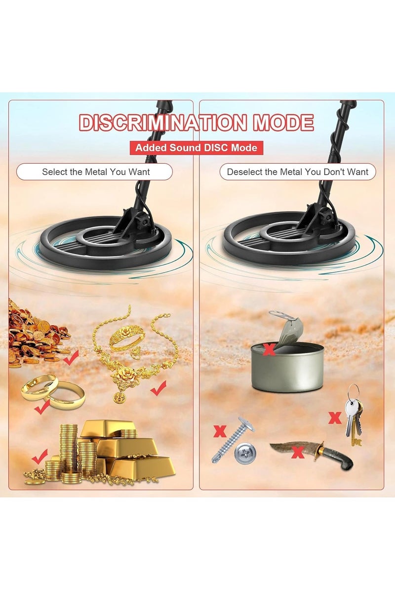 Generic Metal Detector High Precision Metal Jewelry Treasure Hunter Gold Digger Metal Detecting Tools with All Metal & Disc Mode Waterproof 8-Inch Coil Earphones and Plastic Shovel - Image 3